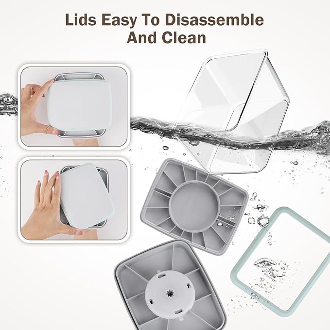 8 Pcs Pop Food Storage Containers Airtight Food Storage Containers Set with Lids Kitchen Pantry Organization and Storage, 3.4Qt, 2.8Qt, 2.1Qt, 1.2Qt-CubbioJoy