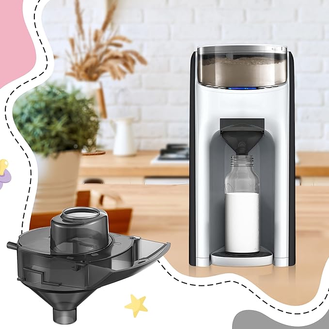 4 Sets Replacement Funnel Compatible with Baby Brezza Replacement Parts Funnel and Cover Baby Formula Dispenser, Grey-CubbioJoy