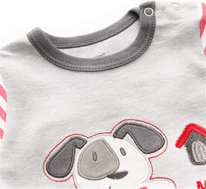 Kiddiezoom Baby and Toddler Boys'Snug Fit Footed One-Piece Romper Jumpsuit Cotton Cotton Footed Outfit-CubbioJoy