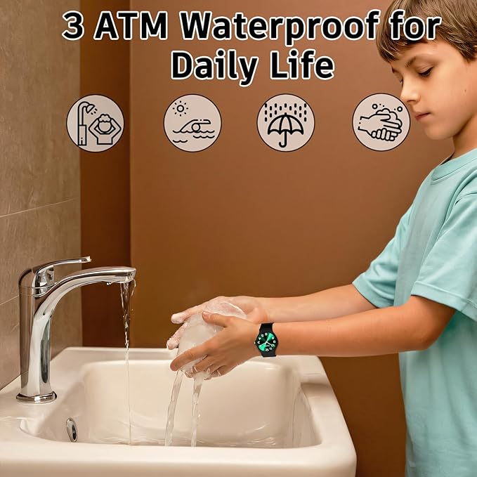 Kids Analog Watch Boys Girls, 30M Waterproof, Sports Watch for Boys, Easy to Read Children's Thin Dial Wrist Watches with Soft Band, for Ages 5-15 Kids Great Birthday Gifts Christmas Day-CubbioJoy