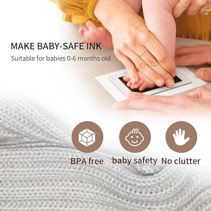 4 Pack Inkless Baby Hand and Footprint Kit – Mess Free Clean Touch Ink Pad for Baby Handprints & Footprints, Newborn Keepsake, Safe Pet Paw Print Ink Pad, No Mess Baby Footprint Kit-CubbioJoy