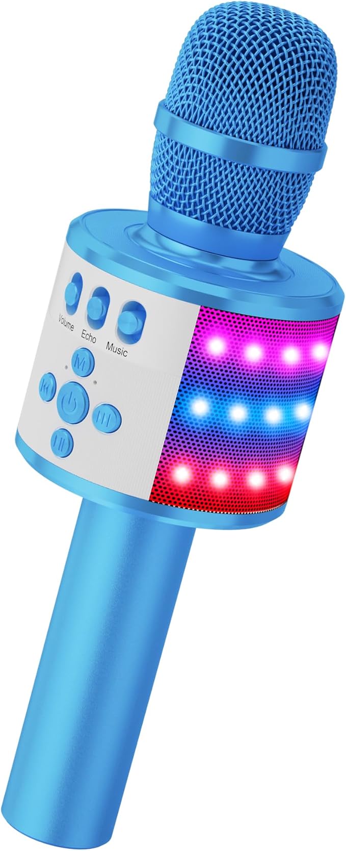 BONAOK Karaoke Microphone for Kids & Adults - Bluetooth Microphones Singing Mic with Disco Lights, Echo Effect, Built-in Speaker Portable Karaoke Player for Party Travel Gifts Q78(Blue)-CubbioJoy