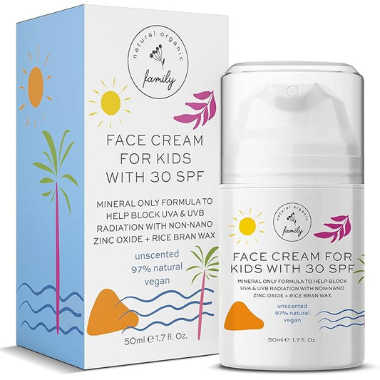 Kid Face Sunscreen Moisturizer with SPF – SPF 30 Mineral Face Sunscreen – Lightweight, Non-Greasy, Reef-Safe with Zinc Oxide & Niacinamide – Broad-Spectrum UV Protection – Daily Moisturizer for Kids-CubbioJoy