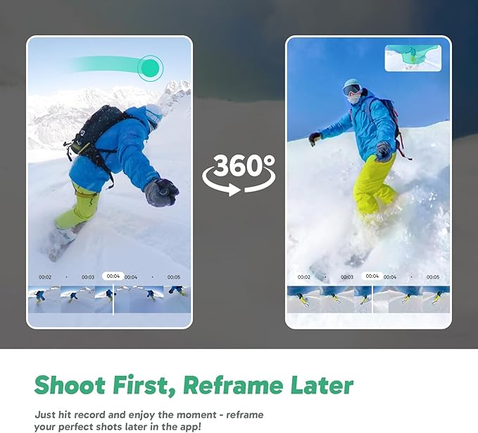 AKASO 360 Weatherproof 360° Action Camera - 5.7K 360 Video with 1/2" 48MP Sensors, 72MP 360 Photo, 360-SuperSmooth, 2.29" Touchscreen, Invisible Selfie Stick Effect, 360° Horizon Lock, AI Tracking-CubbioJoy