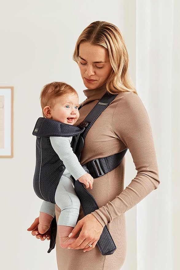 BabyBjörn Baby Carrier Mini, Anthracite, 3D Mesh | Newborn Carrier (7-25 lbs), Ergonomic, Easy-to-Use-CubbioJoy
