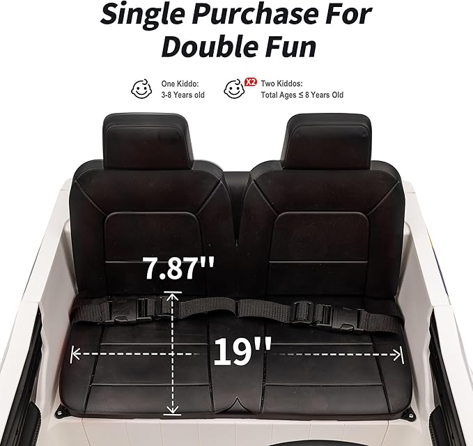 24V 10Ah Electric Police SUV Car Ride-On Toy for Big Kids, 4WD 2-Seater w/Parental Remote Control, 5Mph Max Speed - White-CubbioJoy