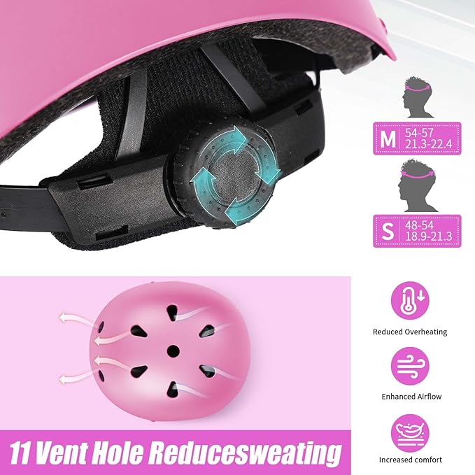 Kids Bike Helmet Set Adjustable Helmet for Ages 3-15 Kids Toddler Boys Girls Youth, Multi-Sport Bicycle Skateboarding Football Rollerskating Scooter Rollerblade Balance Bike Helmets-CubbioJoy