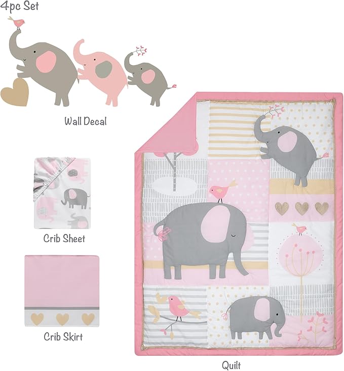 Bedtime Originals Eloise 4-Piece Nursery Baby Crib Bedding Set-CubbioJoy