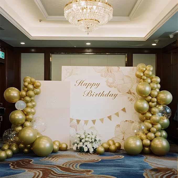 140pcs Metallic Gold Round Balloons Different Sizes 18 12 10 5 Inch Latex Balloons for Arch Decoration Party Balloon Kit for Graduation Birthday Party Wedding Balloon Baby Shower Decoration-CubbioJoy
