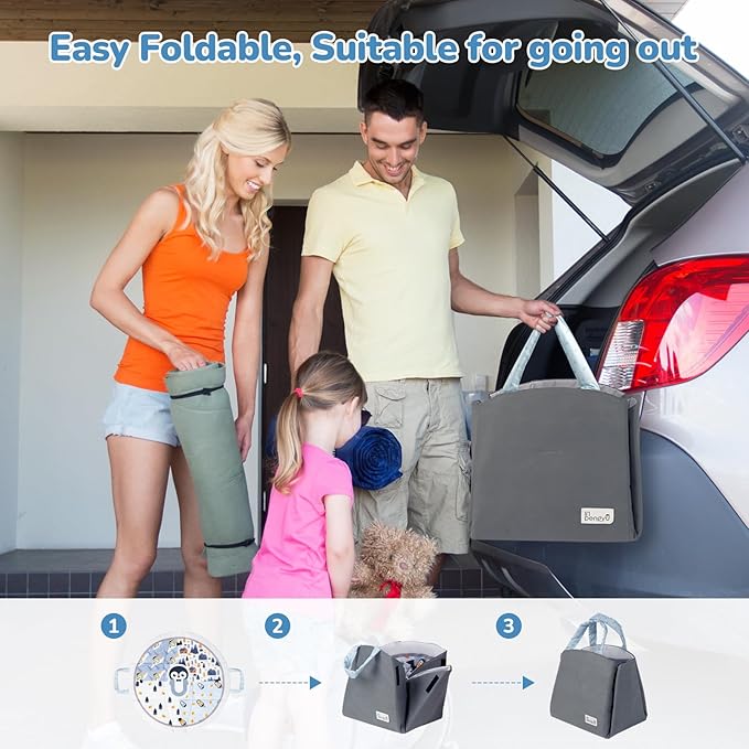 Baby Play Mat Tummy Time Mat with Exclusive Foldable Design, Stage-Based Skill Development Activity Gym Mat, Machine Washable Play Mat for Baby Girl with Gift Package-CubbioJoy