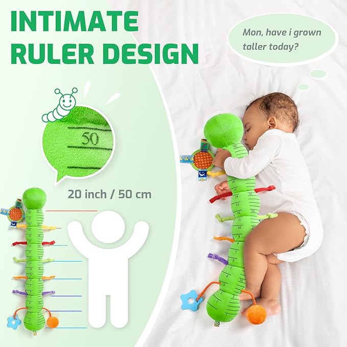 Sumobaby Baby Toys 0-6 6-12 Months,Music Caterpillar Plush Toy with Baby Mirror, Pull String&Crinkle Rattle,Infant Teething Toys,Tummy Time for 0-3-6-12 Month Boys Girls Newborn Gifts (Green-Branch)-CubbioJoy