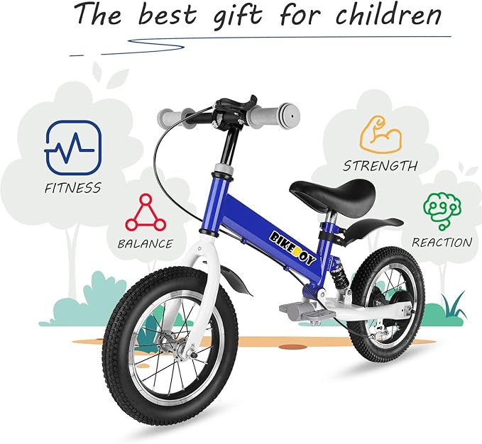 Balance Bike 2 in 1,The Dual Use of a Kids Balance Bike and Kids Bike,12 14 Inches for 2-6 Years Old,with Shock Absorbers, Fenders, Pedals, Auxiliary Wheels-CubbioJoy