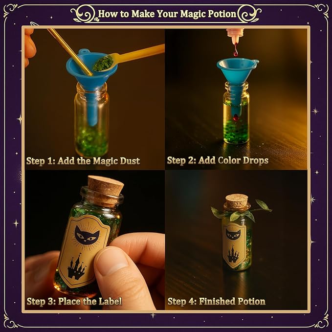 AMIZEY Fairy Potion Kit for Kids with Crystal Growing Toy - 20 Bottles - Gifts for Girls Ages 6-12-CubbioJoy