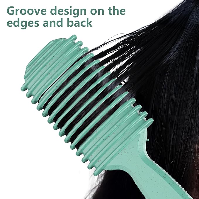 Curl Defining Brush, Curly Hair Brush, Slick Back Hair Brush, For Combing and Shaping Curls in All Hairstyles to Reduce Pulling (Green)-CubbioJoy