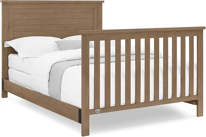 Delta Children Simmons Kids Caden 6-in-1 Convertible Crib with Trundle Drawer, Greenguard Gold Certified, Aged Oak-CubbioJoy