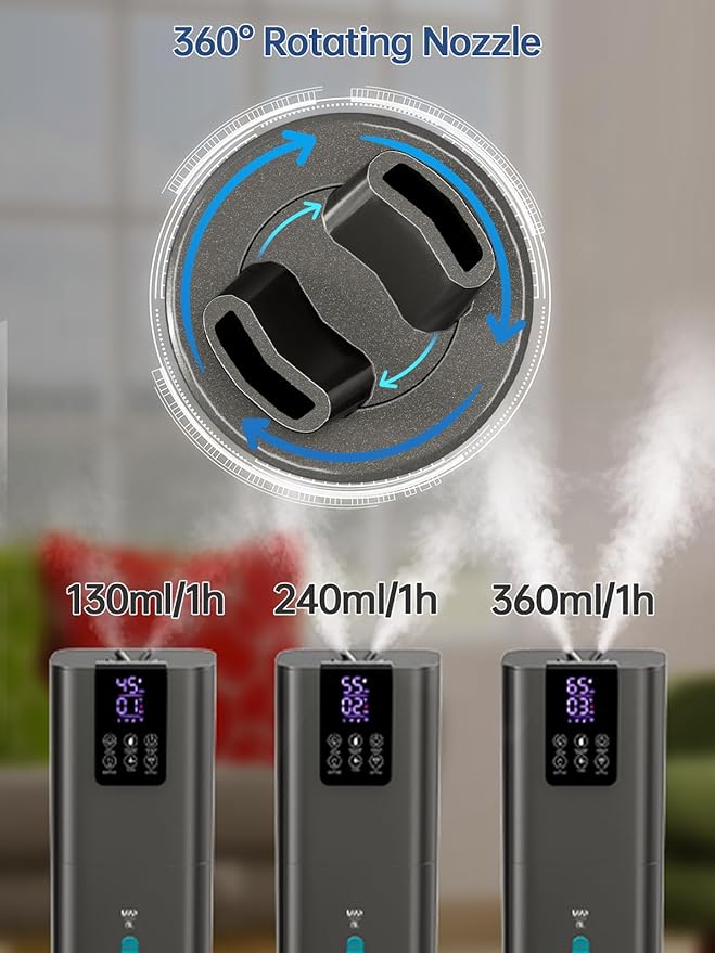 8L Smart Humidifier for Large Room Bedroom, Cover up to 505ft², Easy Top Fill, Remote & APP Control, Aroma Box, RGB Light, Last 48 Hours Suitable for Indoor Plant, Office, Home-CubbioJoy