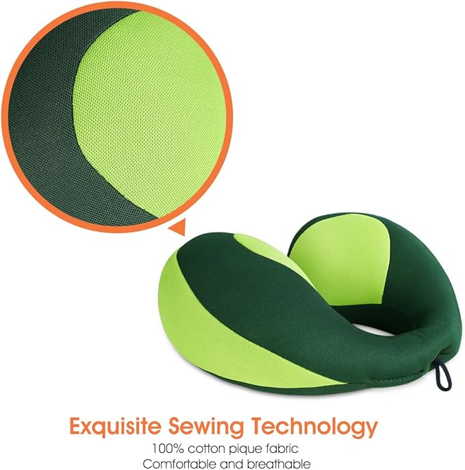 INFANZIA Kids Chin Supporting Travel Neck Pillow, Helps Support Head and Neck, Comfortably Designed for Head, Neck, and Chin Support - Gifts for Toddler/Child/Kids, Green-CubbioJoy