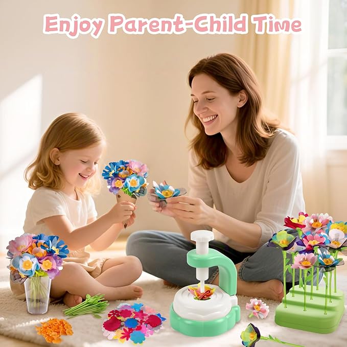 DIY Arts and Crafts Kits for Kids Ages 4-8-12 Flower Bouquet Toys Craft Kit for 4 5 6 7 8 Year Old Girls Ideas Birthday Gift,Classroom Educational Activity Toy for Toddler Kids Boys-CubbioJoy