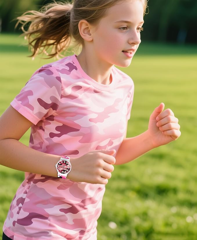 Kids Analog Watch Boys Girls, 30M Waterproof, Sports Watch for Boys, Easy to Read Children's Thin Dial Wrist Watches with Soft Band, for Ages 5-15 Kids Great Birthday Gifts Christmas Day-CubbioJoy