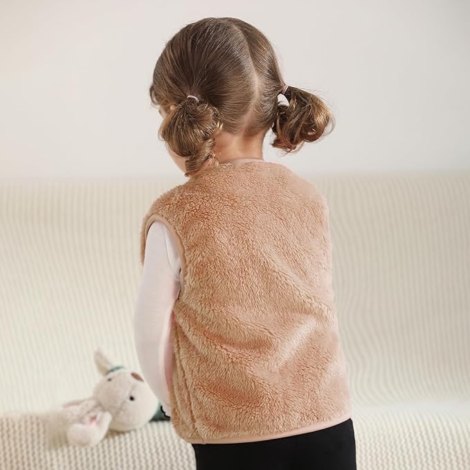 Baby Boys Girls Fleece Vest Zip Up Cute Bear Jackets Fuzzy Fall Winter Warm Clothes Newborn Outwear for Toddler Infant-CubbioJoy