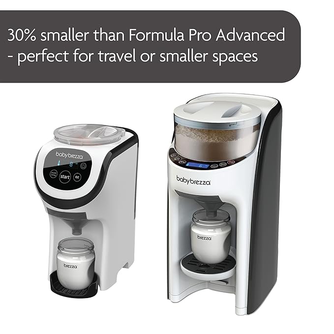 Baby Brezza Formula Pro Mini Baby Formula Mixer Machine Fits Small Spaces and is Portable for Travel– Bottle Makers Makes The Perfect Bottle for Your Infant On The Go, White-CubbioJoy