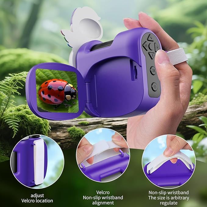 1600X Handheld Microscope for Kids 2" IPS Screen Kit Mini Pocket Digital Microscopes STEM Science with Slides Photo Video Rechargeable Portable Scope Gift for Ages 6-12 (Purple)-CubbioJoy