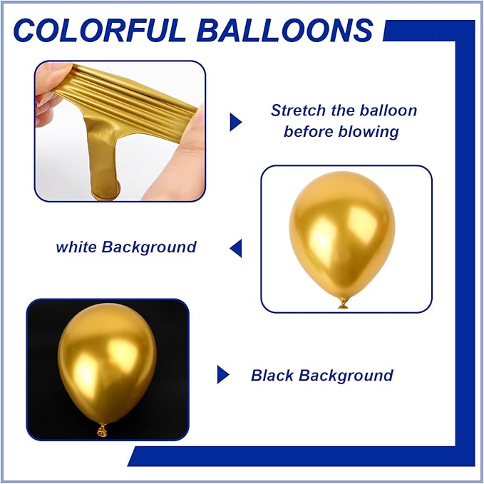 140pcs Metallic Gold Round Balloons Different Sizes 18 12 10 5 Inch Latex Balloons for Arch Decoration Party Balloon Kit for Graduation Birthday Party Wedding Balloon Baby Shower Decoration-CubbioJoy