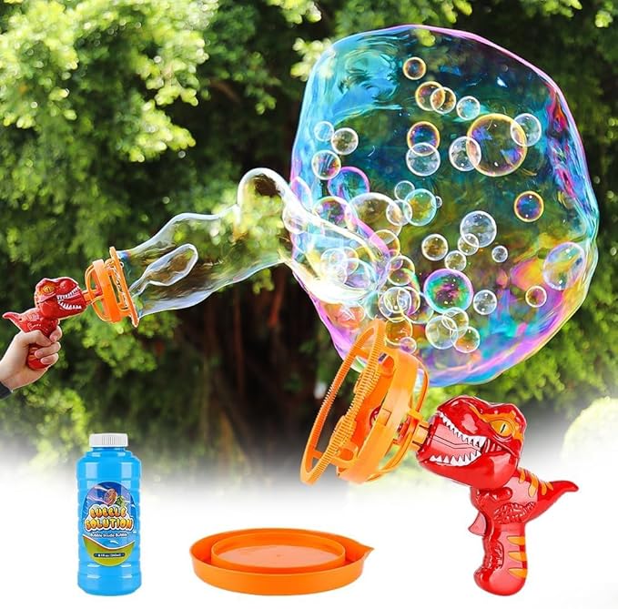 Dinosaur Bubble Machine for Kids 3 4 5 6 Years Old, Dinosaur Bubble Maker Toy Gun for Boys Girls 3-5 Years, Dino Bubble Blower Party Favor Gift for Toddler Kids 4 5 6 Years Old-CubbioJoy