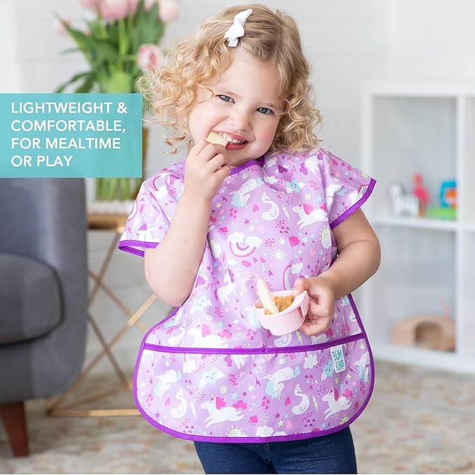 Bumkins Bibs - Toddler Bibs, Waterproof, Large for 1-3 Years, Short Sleeve-CubbioJoy