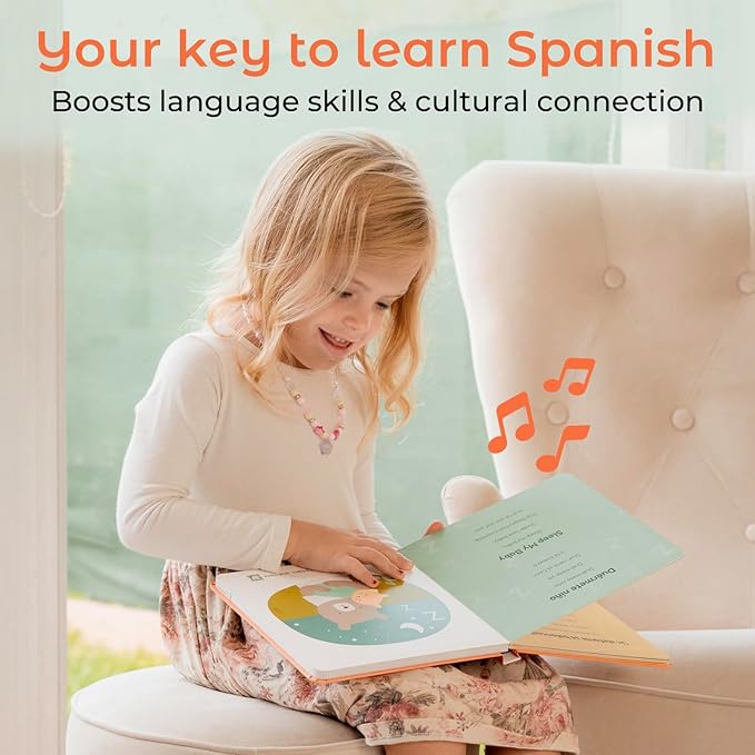 Cali's Books Spanish Book for Toddlers 1-3 - Musical Books for Kids, Interactive Baby Sound Book, Educational Song Learning Toys, Bilingual Music Toy for Babies, Libros para ninos en Espanol-CubbioJoy