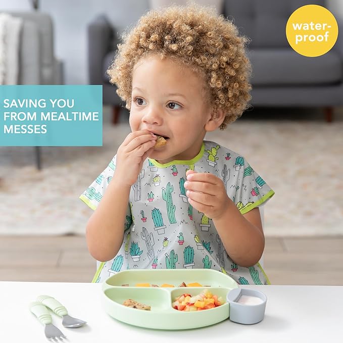 Bumkins Bibs - Toddler Bibs, Waterproof, Large for 1-3 Years, Short Sleeve-CubbioJoy