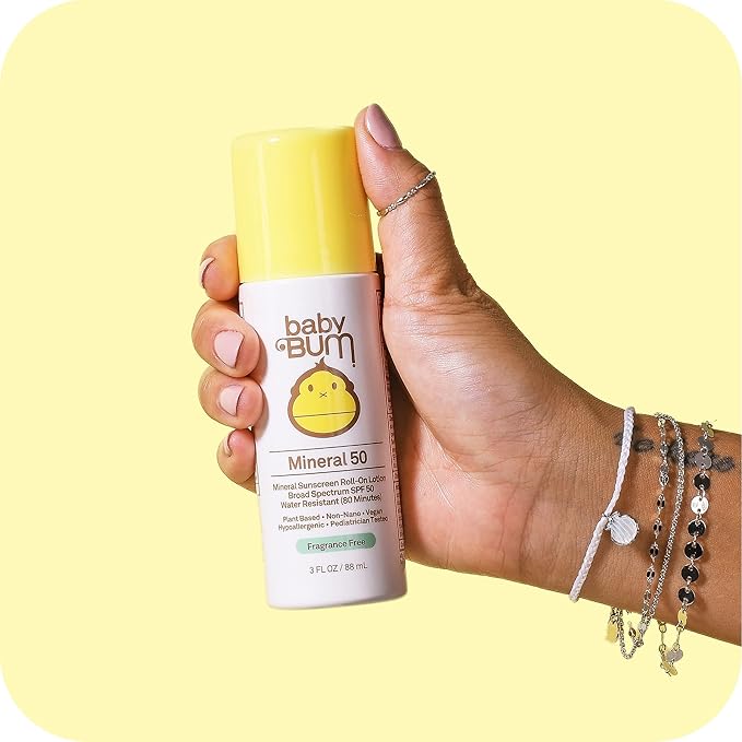 Baby Bum Mineral SPF 50 Roll-On Sunscreen | Vegan and Hawaii 104 Reef Act Compliant (Octinoxate & Oxybenzone Free) Broad Spectrum Moisturizing UVA/UVB Easy Roller Ball Sunscreen Lotion (Pack of 2)-CubbioJoy