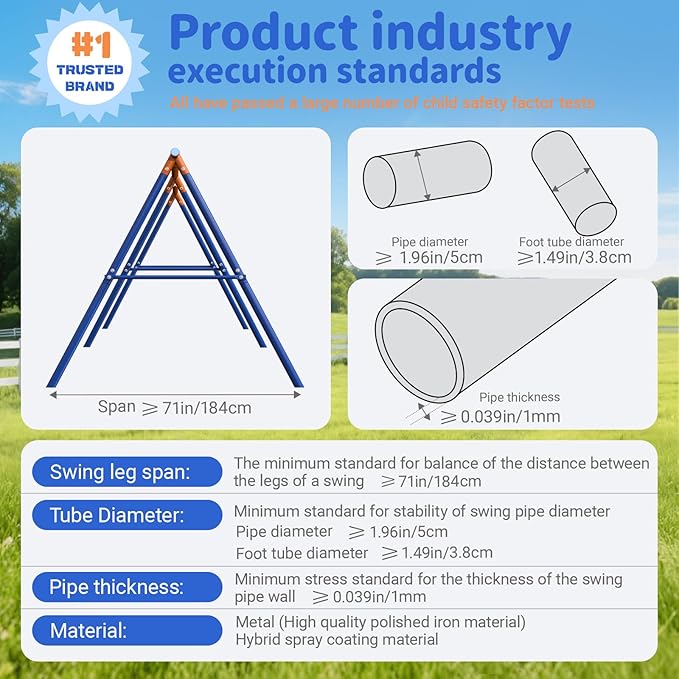 5-in-1 Heavy-Duty Metal Swing Set for Backyard - 500lb Capacity Outdoor Playset with Basketball Hoop & Climbing Rope-CubbioJoy