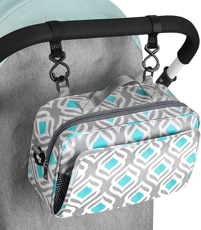 Accmor Stroller Organizer, Universal Stroller Organizer with Insulated Cup Holder Pocket, Dual Purpose Large Capacity Stroller Bag Caddy, Stroller Accessories Fits for Uppababy, Doona, Nuna Strollers-CubbioJoy