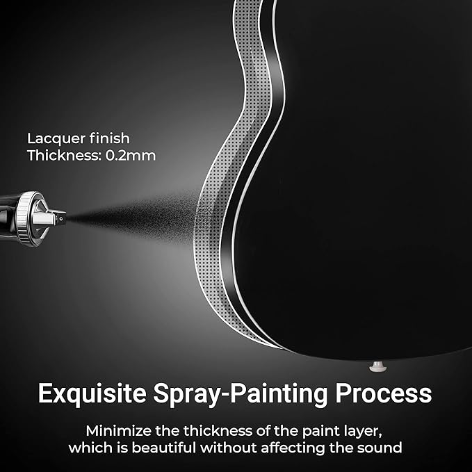 ADM Beginner Acoustic Classical Guitar 30 Inch Nylon Strings Wooden Guitar Bundle Kit for Kid Boy Girl Student Youth Guitarra Online Lessons with Gig Bag, Strap, Tuner, Extra Strings, Picks,Black 1-CubbioJoy