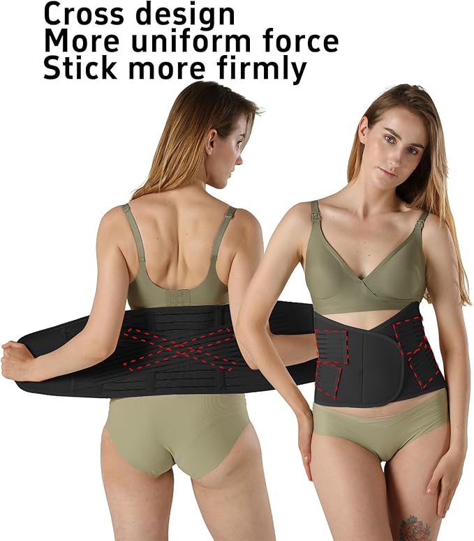 3 in 1 Postpartum Belly Band Post Partum for Women Abdominal Binder Surgery C Section Recovery Stomach Belly Wrap Belt-CubbioJoy
