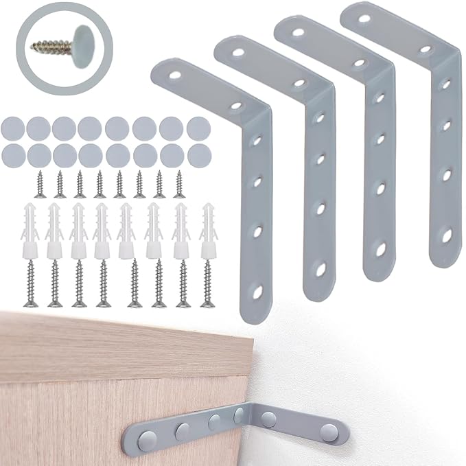 Anti Tip Furniture Anchors for Baby Pet Proofing,Furniture Wall Anchor Furniture Dresser Bookshelf Falling Prevention Device for Children (Grey)-CubbioJoy