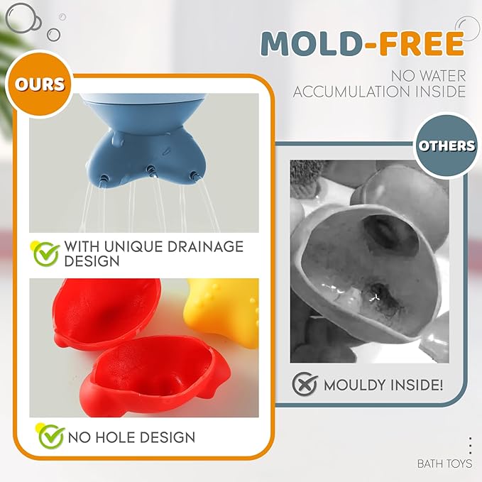 Bath Toys for Kids, Magnetic Fishing Toys with Storage Bag and Light up Star, Wind Up Creatures Baby Bathtub Birthday Gifts for Toddlers 2-4 Boys Girls, 11 Pcs Set-CubbioJoy