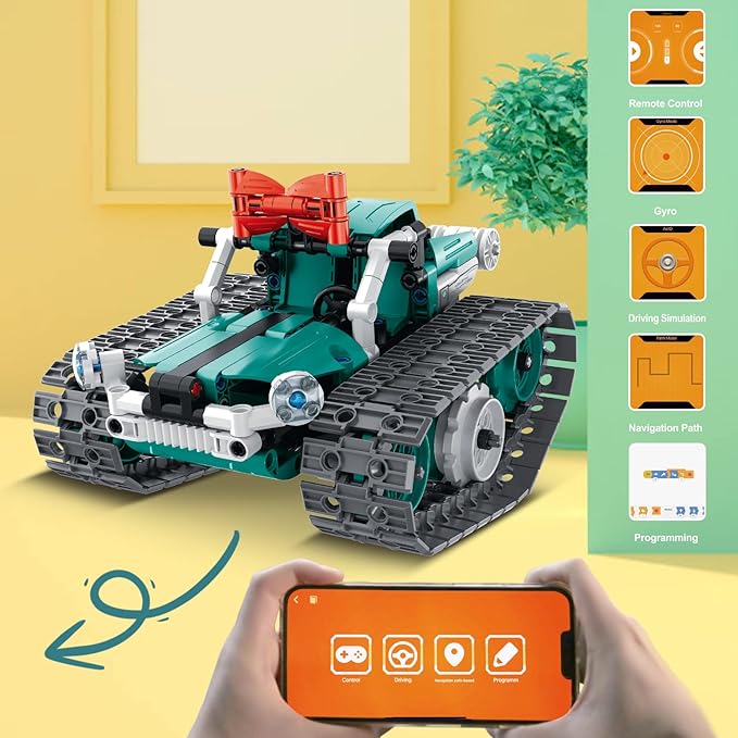 APP/Remote Control STEM Building Kits for Kids Ages 8-12 - 3 in 1 RC Robot Car Toys, 440 Pcs Educational Science Projects, Gift Ideas for Boys Girls-CubbioJoy