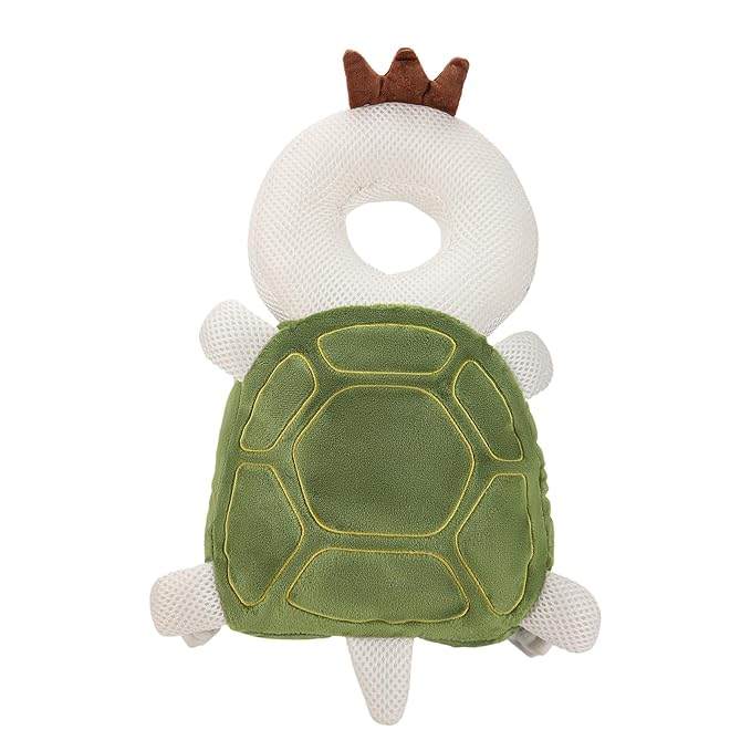 Baby Head Protection Backpack - Soft & Comfortable, Cute Cartoon Design, Turtle-CubbioJoy