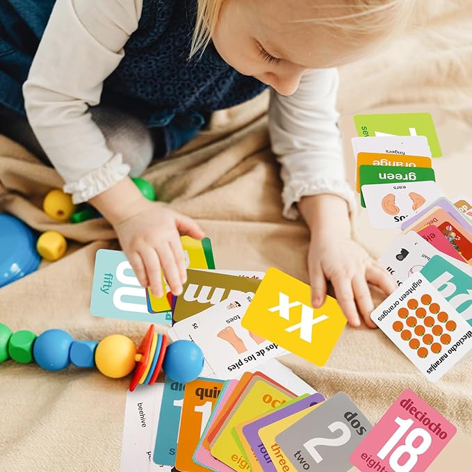 Ceiba Tree Spanish Flash Cards 100 English to Spanish Bilingual Flashcards Español Vocabulary Alphabet Number Colors Educational Learning Toys for Kids Adult Beginners Toddlers Grade School Classroom-CubbioJoy