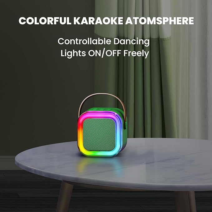 IROO Mini Karaoke Machine for Kids, 2025 TOP Toys Birthday Gifts Ideas for Girls Ages 4, 5, 6, 7, 8, 9, 10, 12+ Years Old, Portable MP3 Player with 2 Wireless Mics for Party-CubbioJoy