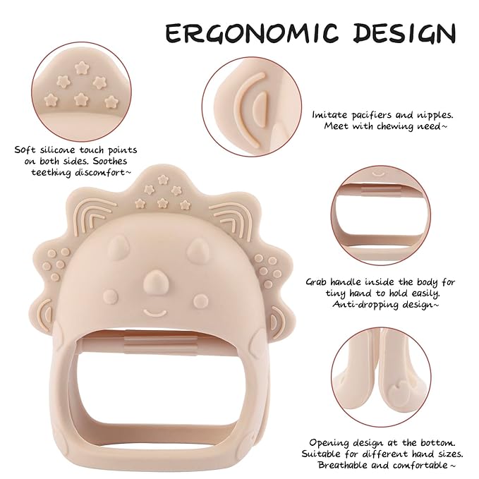 Baby Teething Toys, Teething Toys, Teethers for Babies 3-6 Months, Baby Chew Toys, BPA Free Teether Mitten with Soft Texture for Sensory Exploration and Itching Teething Relief-CubbioJoy