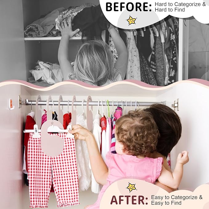 Baby Closet Dividers, Double Sided Nursery Clothes Size Separators for Newborn to 2T, Round, Neutral, 8 Pcs-CubbioJoy