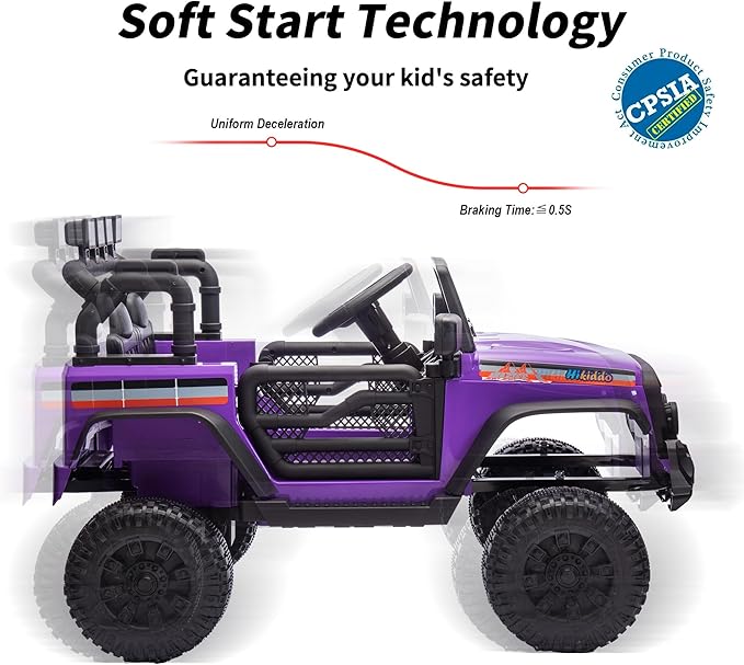 12V Kids Ride on Car Truck, Kids Electric Vehicles Car Ride on Toy for Toddlers 3-5 with Remote Control - Purple-CubbioJoy