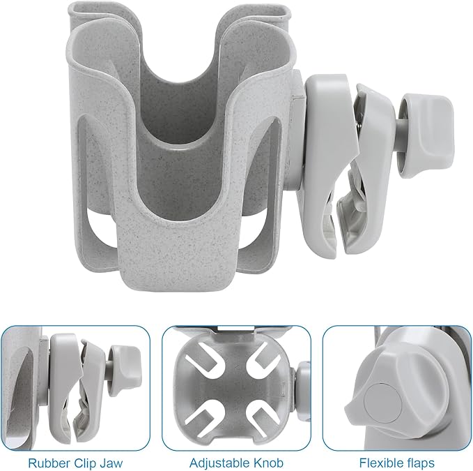 Accmor Stroller Cup Holder with Phone Holder, Bike Cup Holder, Universal Cup Holder for Uppababy Nuna Doona Strollers, 2-in-1 Cup Phone Holder for Stroller, Bike, Wheelchair, Walker, Scooter-CubbioJoy
