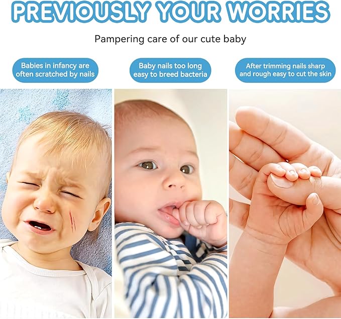 Baby Nail Trimmer Electric, 6 in 1 Baby Nail File Clippers Infant Grooming Kit Manicure Set for Toddler or Adults, Grey-CubbioJoy