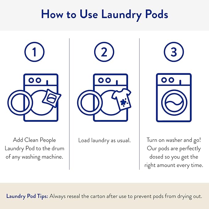 Clean People Laundry Detergent Pods - Hypoallergenic Laundry Pods - Ultra Concentrated, Recyclable Packaging, Stain Fighting - Sweet Petals, 192 Pack-CubbioJoy