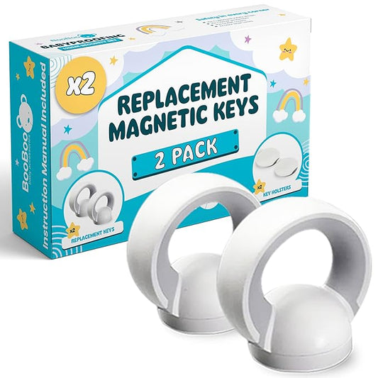 Booboo® x2 Spare Replacement Magnetic Keys Child Safety Locks for Children, Baby Proofing Your Home Cabinets and Drawers with Extra Magnet Keys (2 Pack)-CubbioJoy