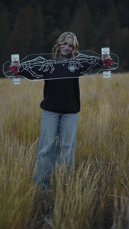 Clear Longboard Skateboard - Transparent Acrylic Long Boards with Light-Up LED Wheels for Smooth Rides - Ride The Streets in Style with Longboard Built for Beginners & Pros Alike-CubbioJoy